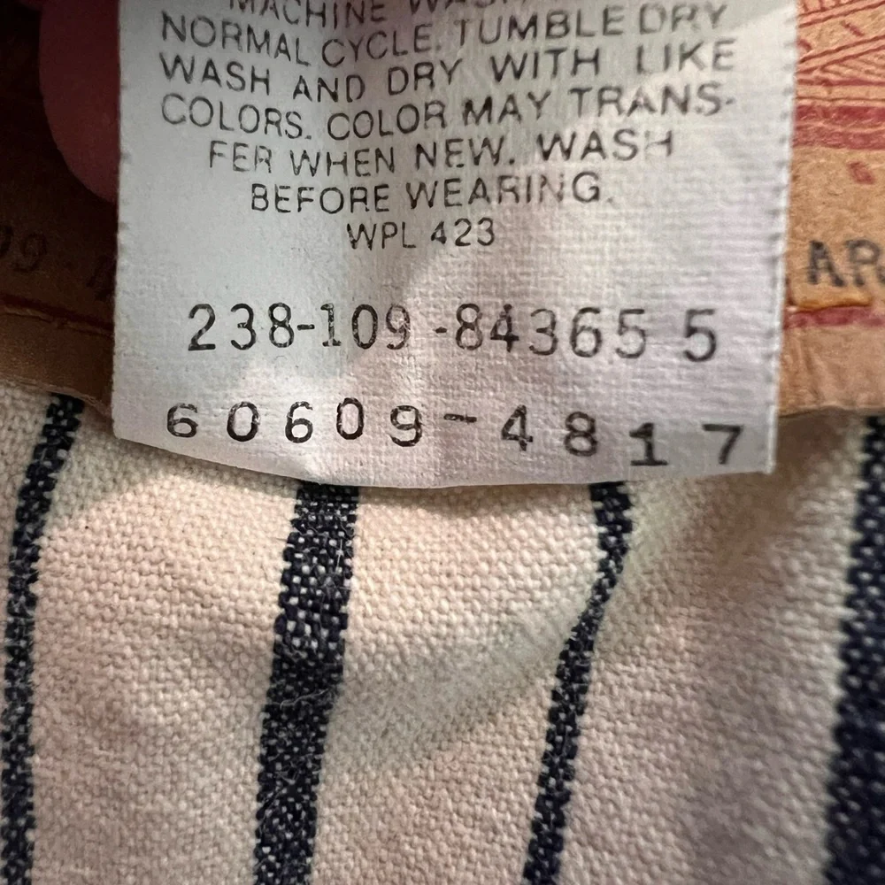 Vintage Levi's Made in USA Denim Vest Striped Lining Size Large - Picture 6 of 9